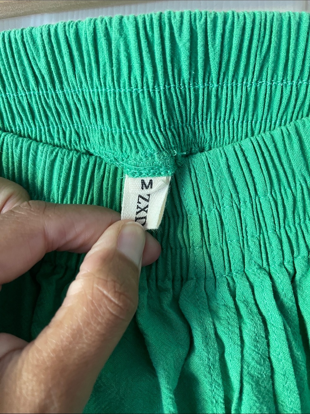 Green Cotton Midi Skirt - Picture 2 of 4